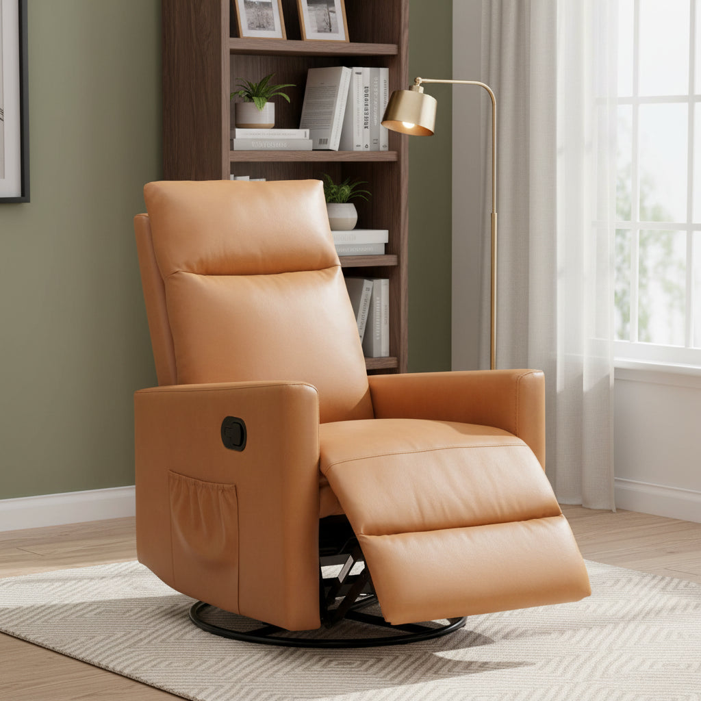 Fauteuil Inclinable Manuel Simple, 8 Modes de Massage Différents, Marron