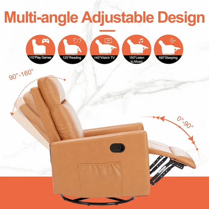 Fauteuil Inclinable Manuel Simple, 8 Modes de Massage Différents, Marron