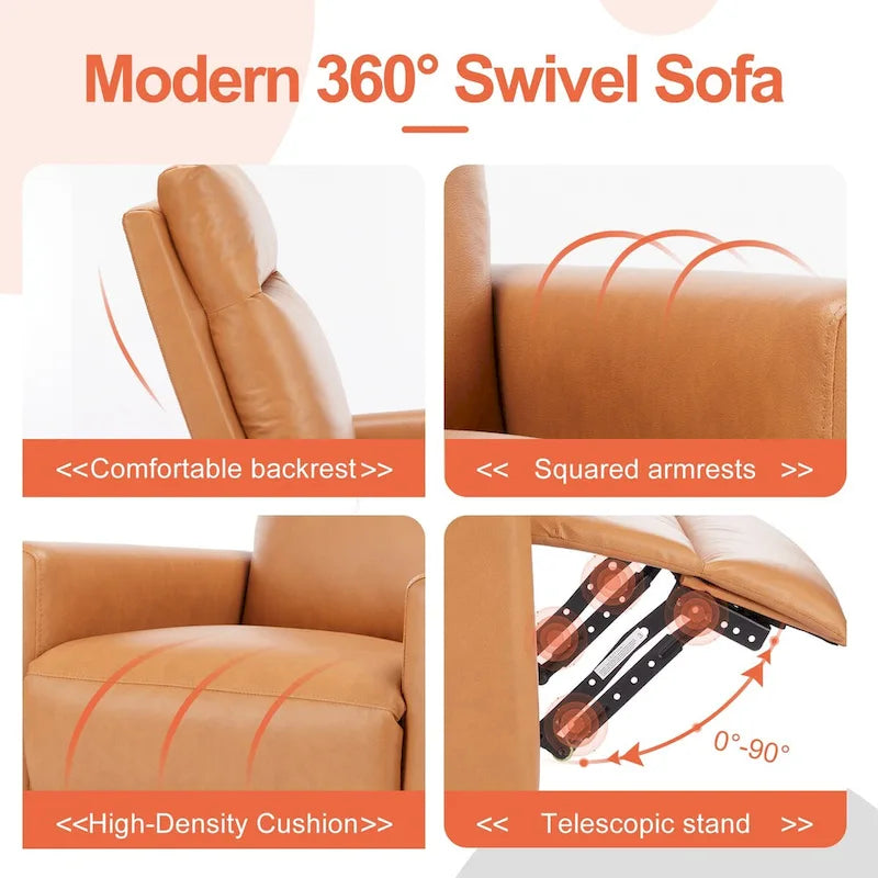 Fauteuil Inclinable Manuel Simple, 8 Modes de Massage Différents, Marron
